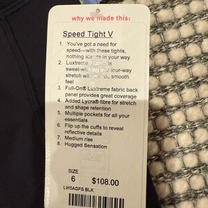 lululemon athletica Speed Tight V Black